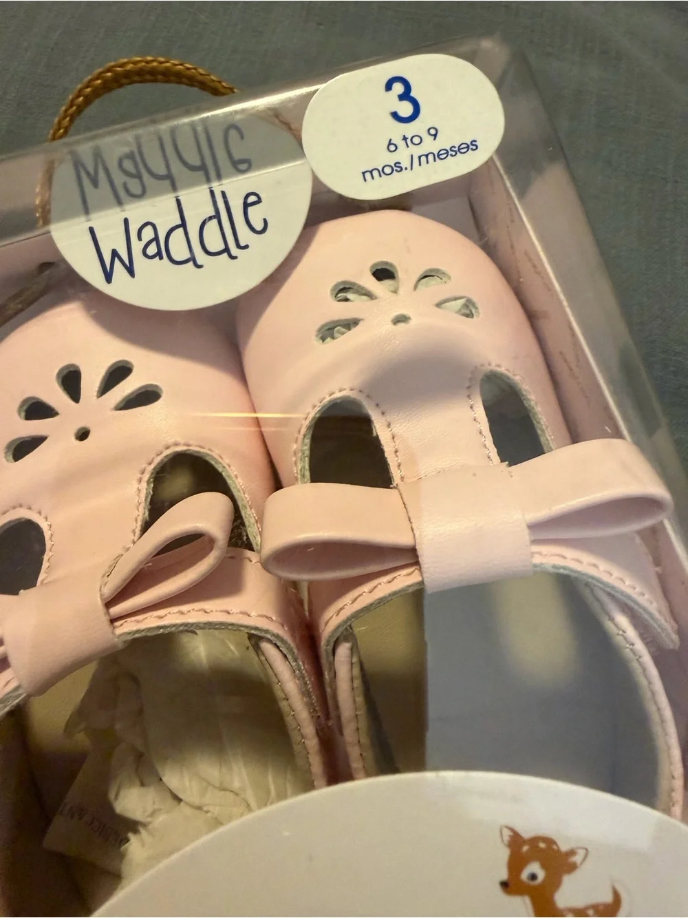 Baby Deer Pink Bow Baby Girl Shoes Waddle Collection